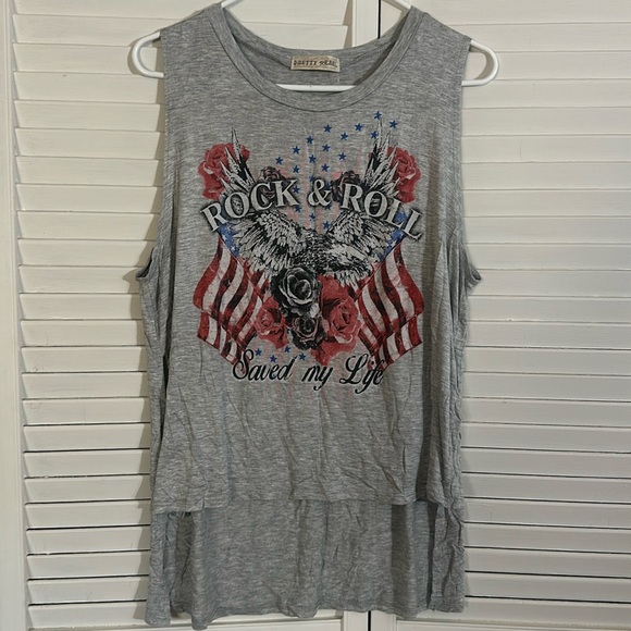 Pretty Rebel women’s large gray tank top new without store tags Rock & Roll - Picture 3 of 7